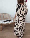 Maxi-jurk met print en lange mouwen – Amara