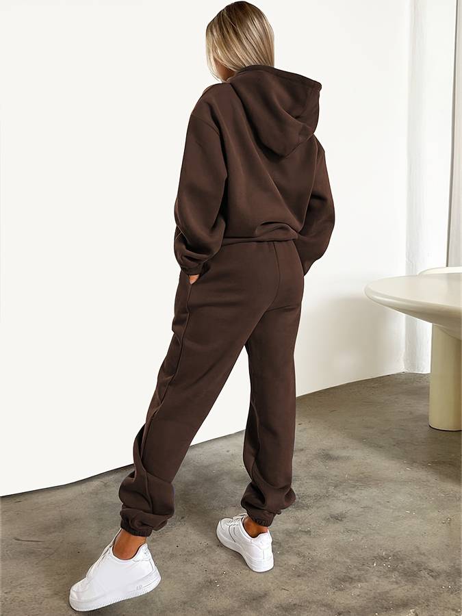 Comfortabele Polyester Joggingpak en Hoodie Set - Eline