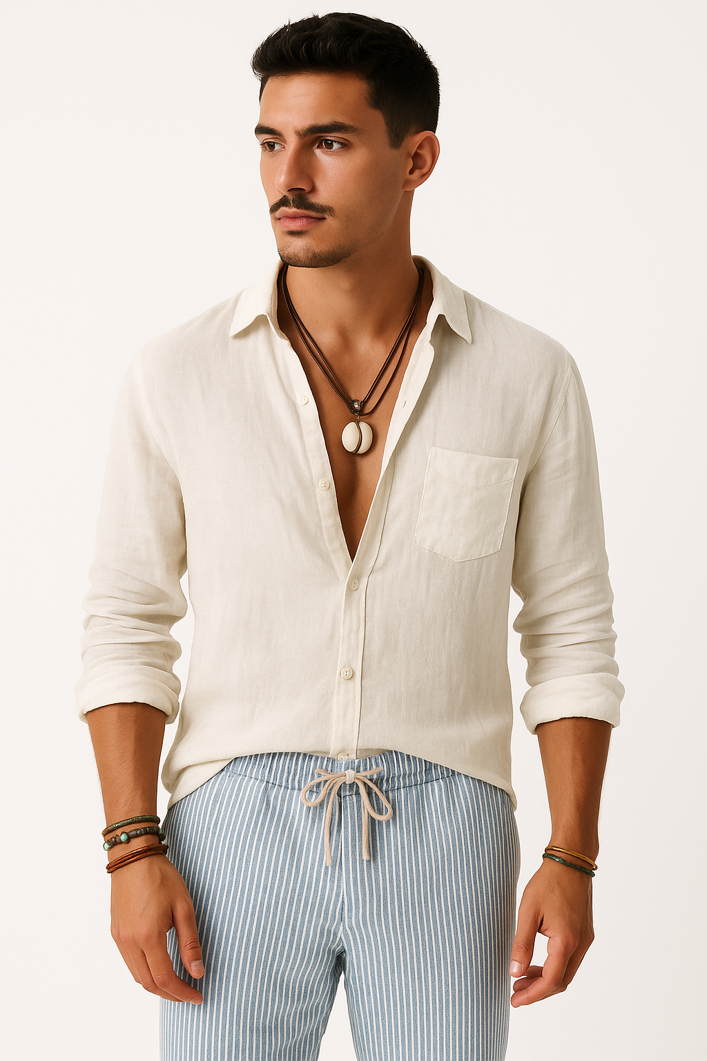 Linnen Strandhemd Heren Casual Zomerlook – Denzaro