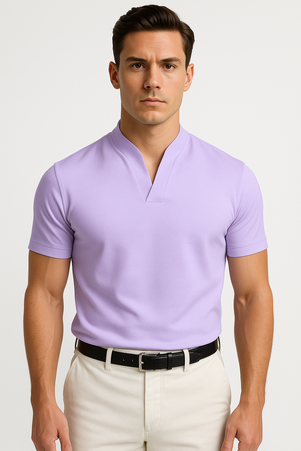 Sportief Overhemd Heren – Stretch, Casual V-hals | Flynzor