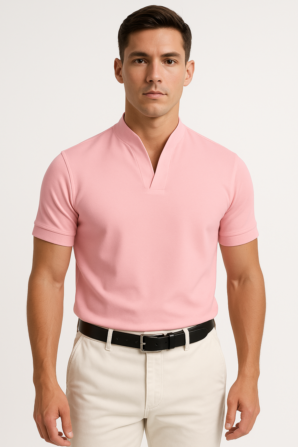 Sportief Overhemd Heren – Stretch, Casual V-hals | Flynzor