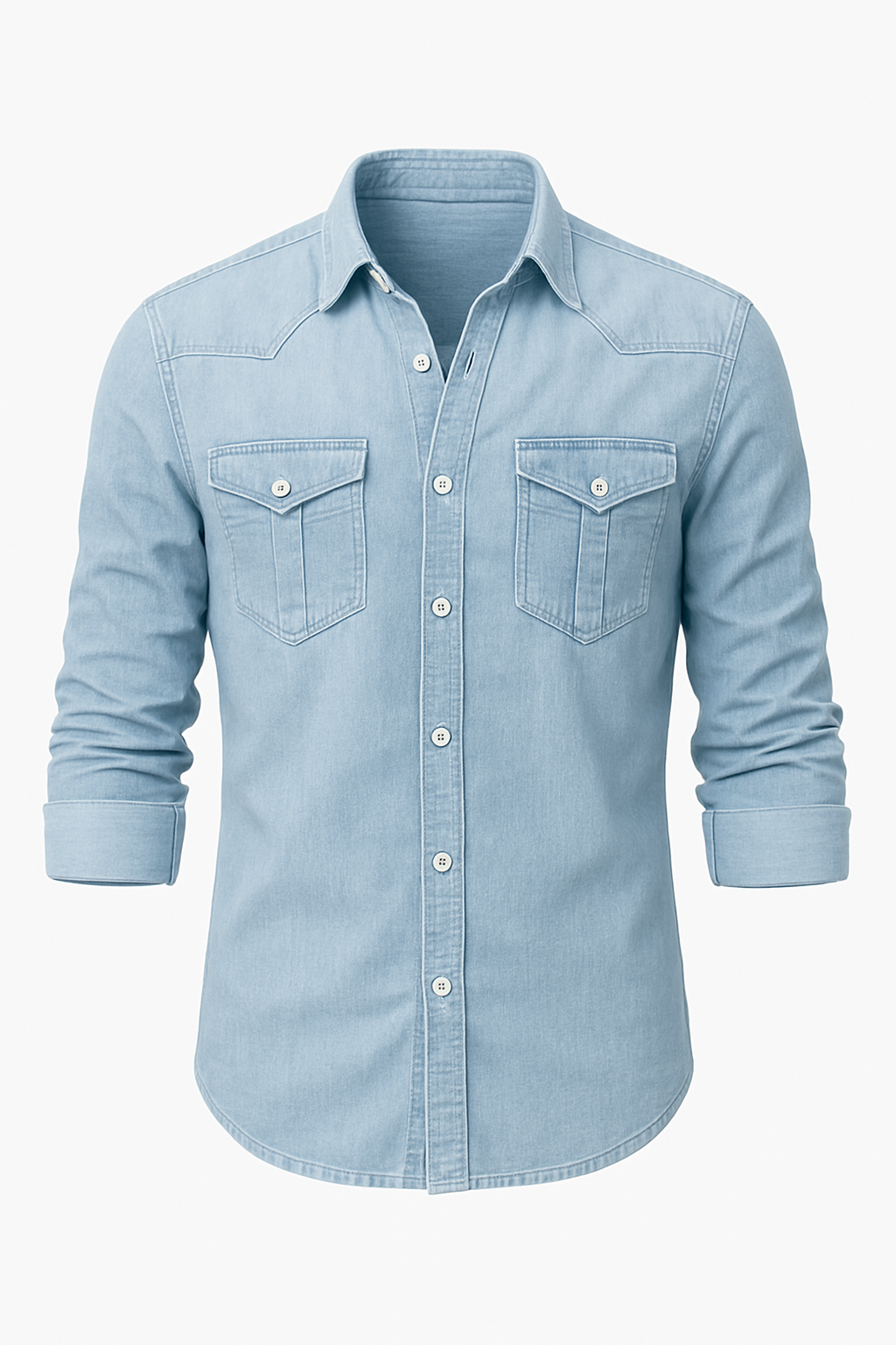 Denim Overhemd Heren Casual Stoer Design – Vultrix