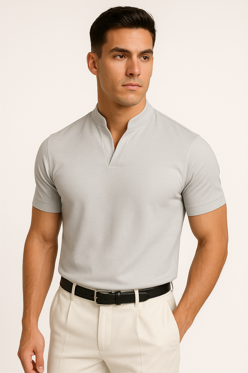 Sportief Overhemd Heren – Stretch, Casual V-hals | Flynzor