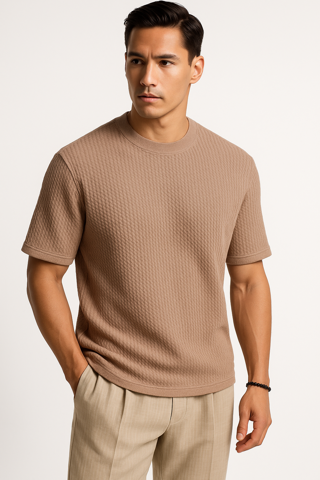 Gebreid herenshirt met moderne pasvorm en comfort – Yentl