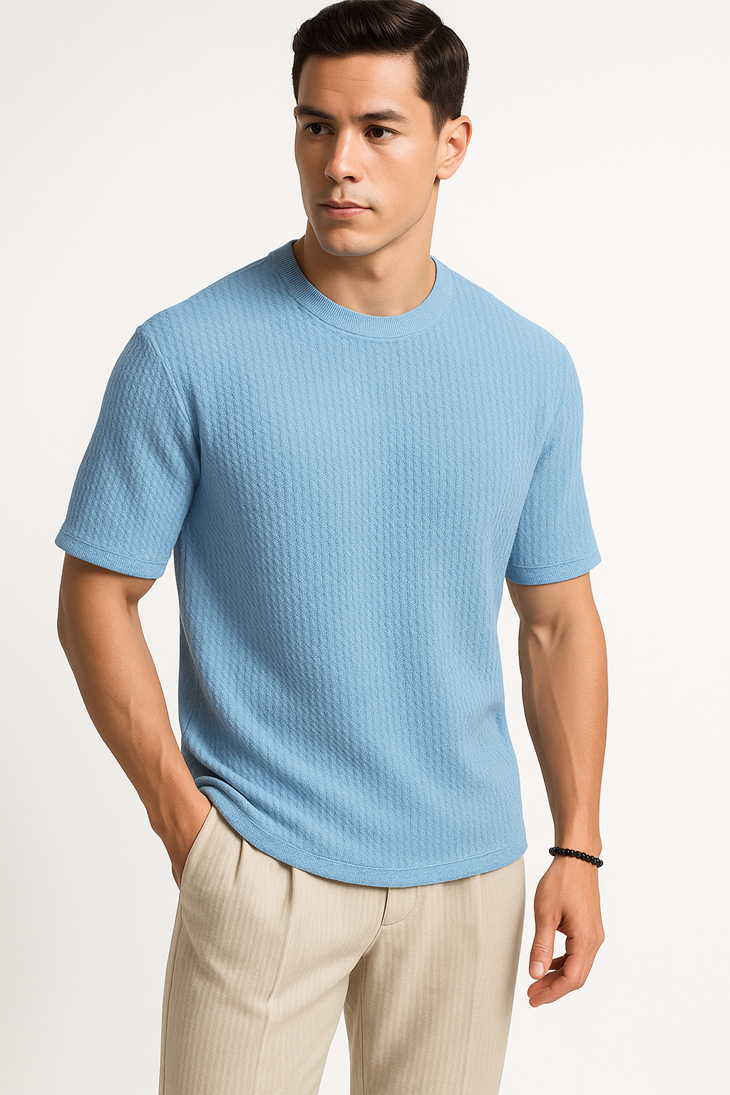 Gebreid herenshirt met moderne pasvorm en comfort – Yentl