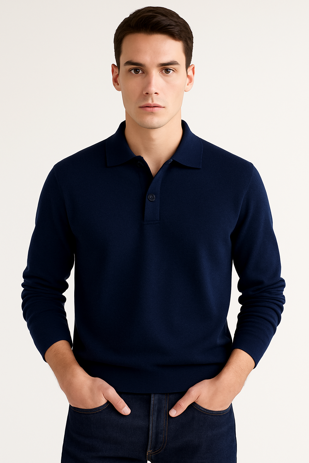 Polo met Lange Mouwen en Knoopsluiting – Victor