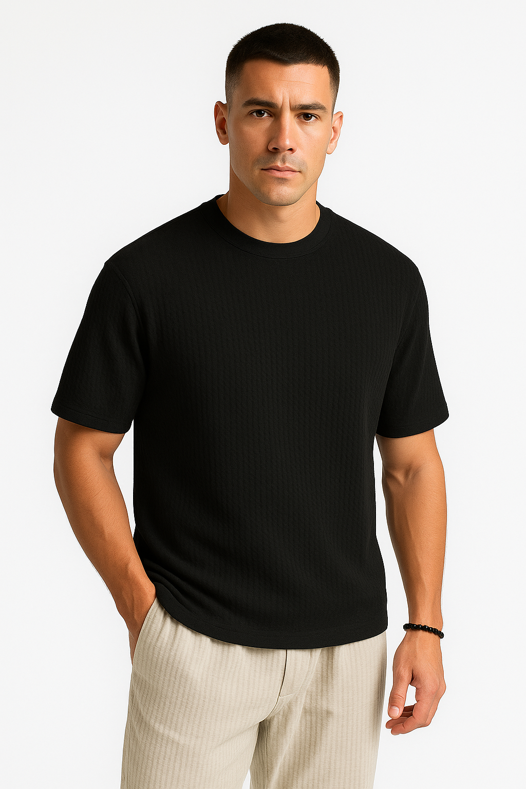 Gebreid herenshirt met moderne pasvorm en comfort – Yentl