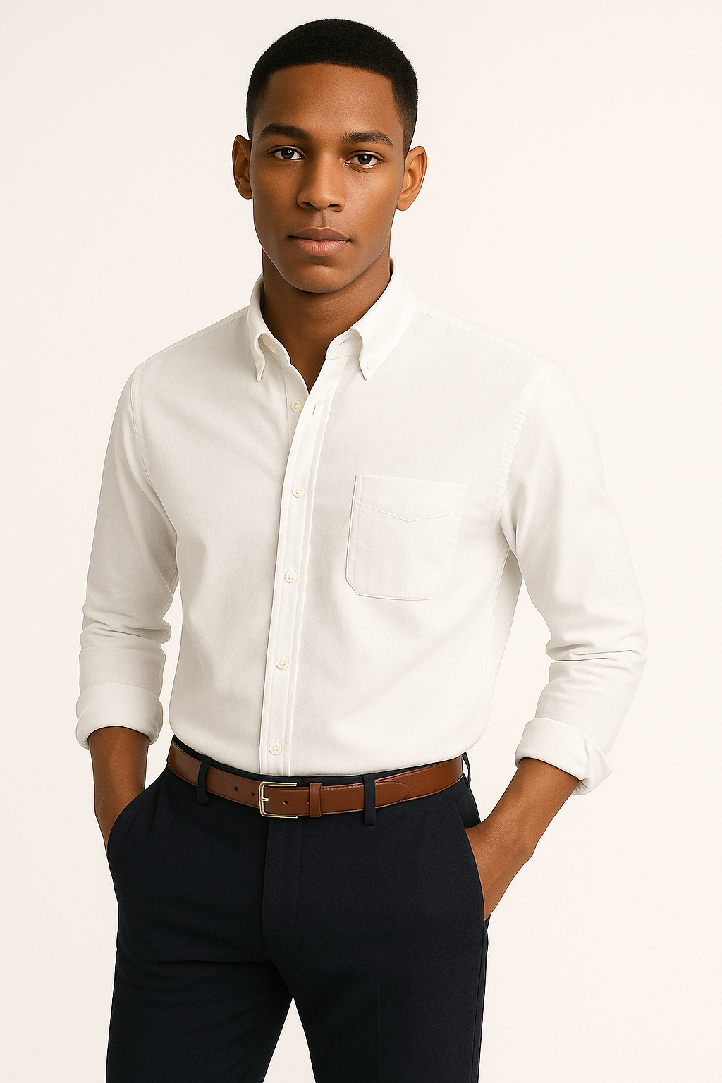 Casual herenoverhemd ademend katoen regular fit – Daan