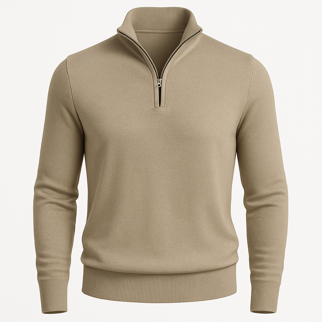 Merino herentrui met halve rits en comfort – Peter