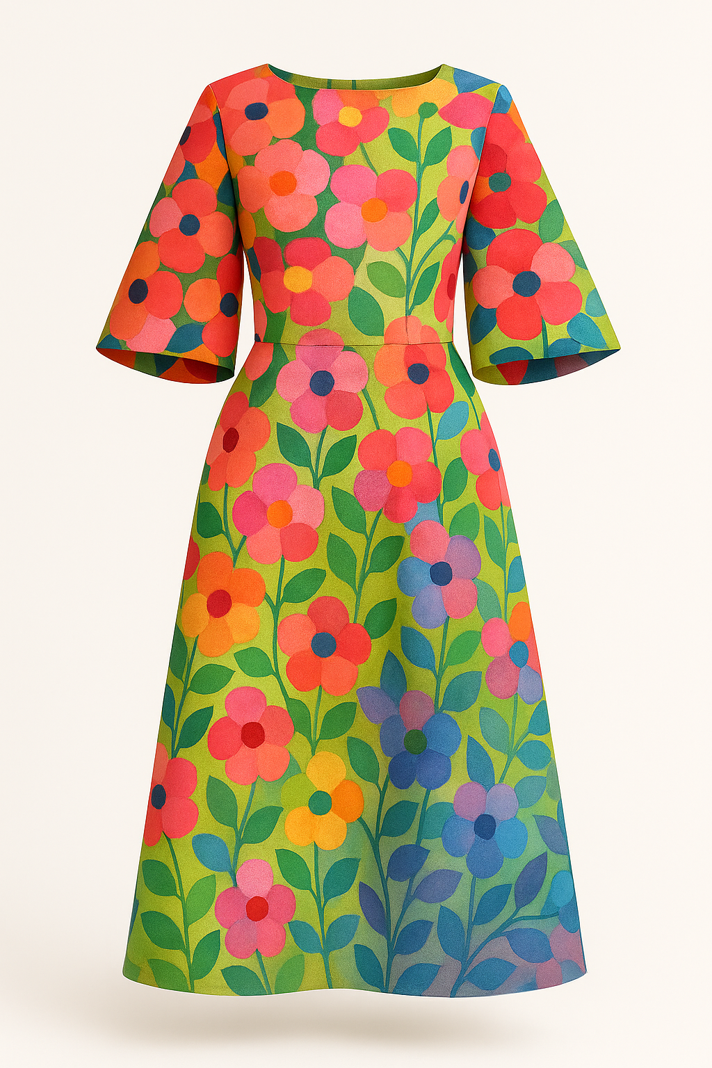 Elegante damesjurk met bloemenprint en pasvorm – Celeste