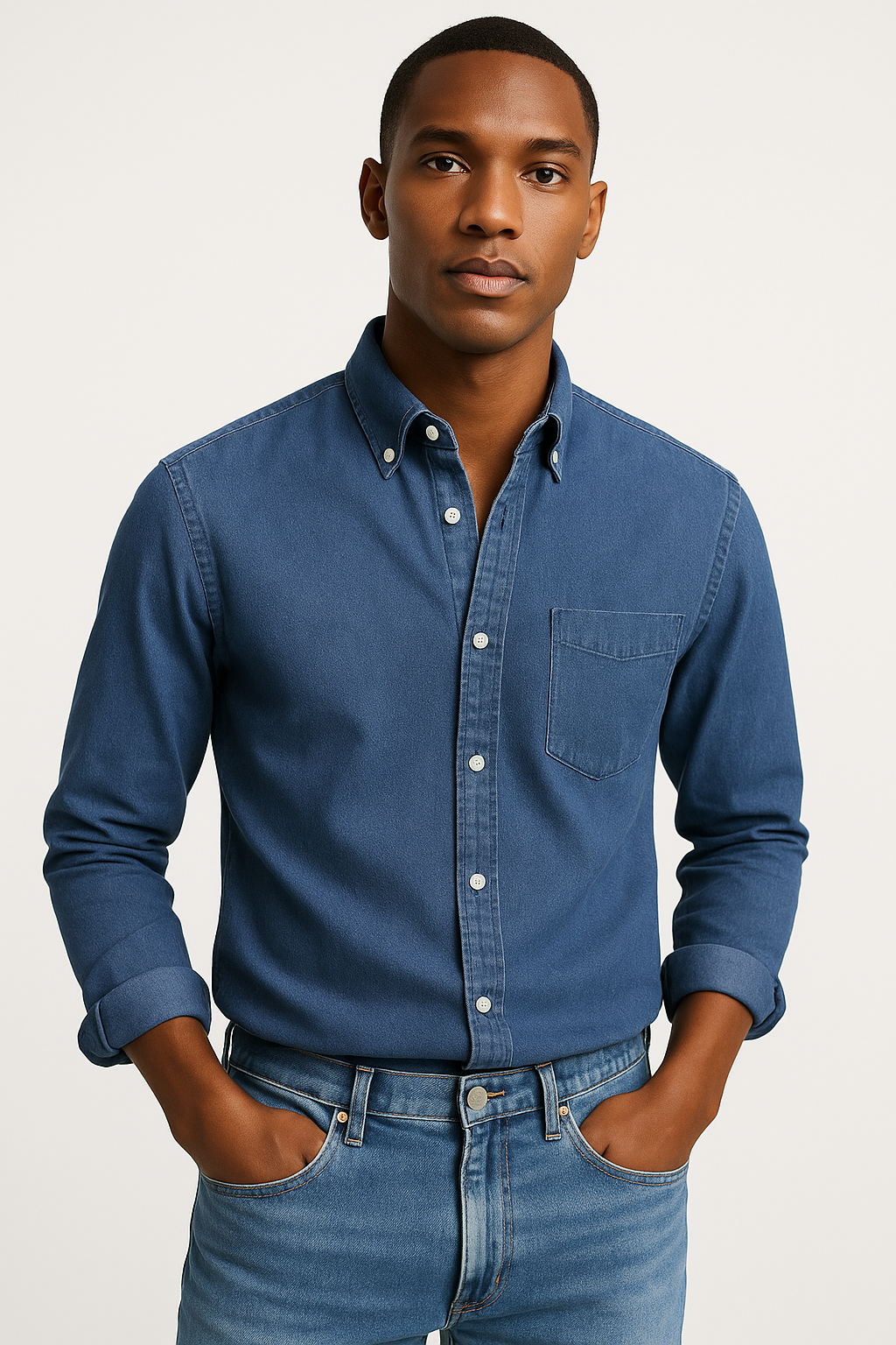 Casual herenoverhemd ademend katoen regular fit – Daan