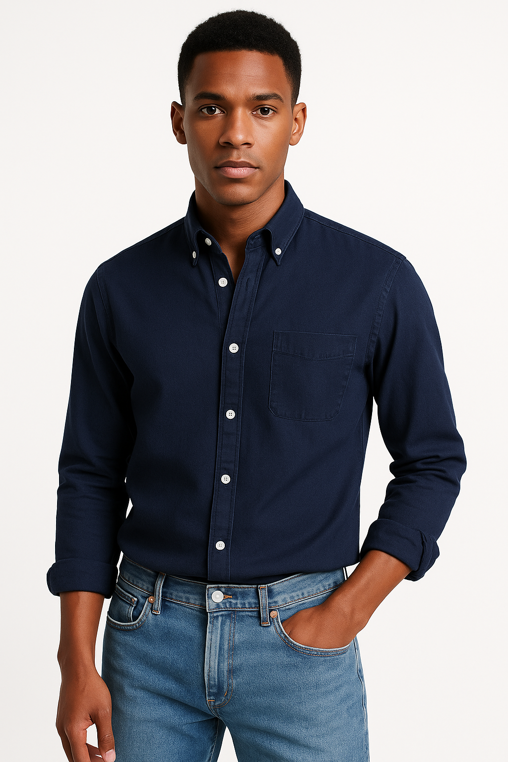 Casual herenoverhemd ademend katoen regular fit – Daan