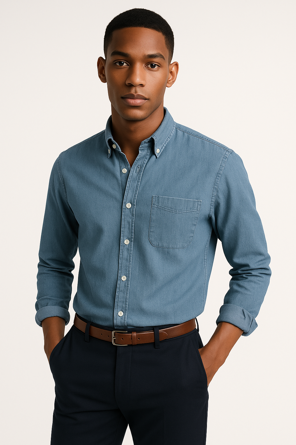 Casual herenoverhemd ademend katoen regular fit – Daan