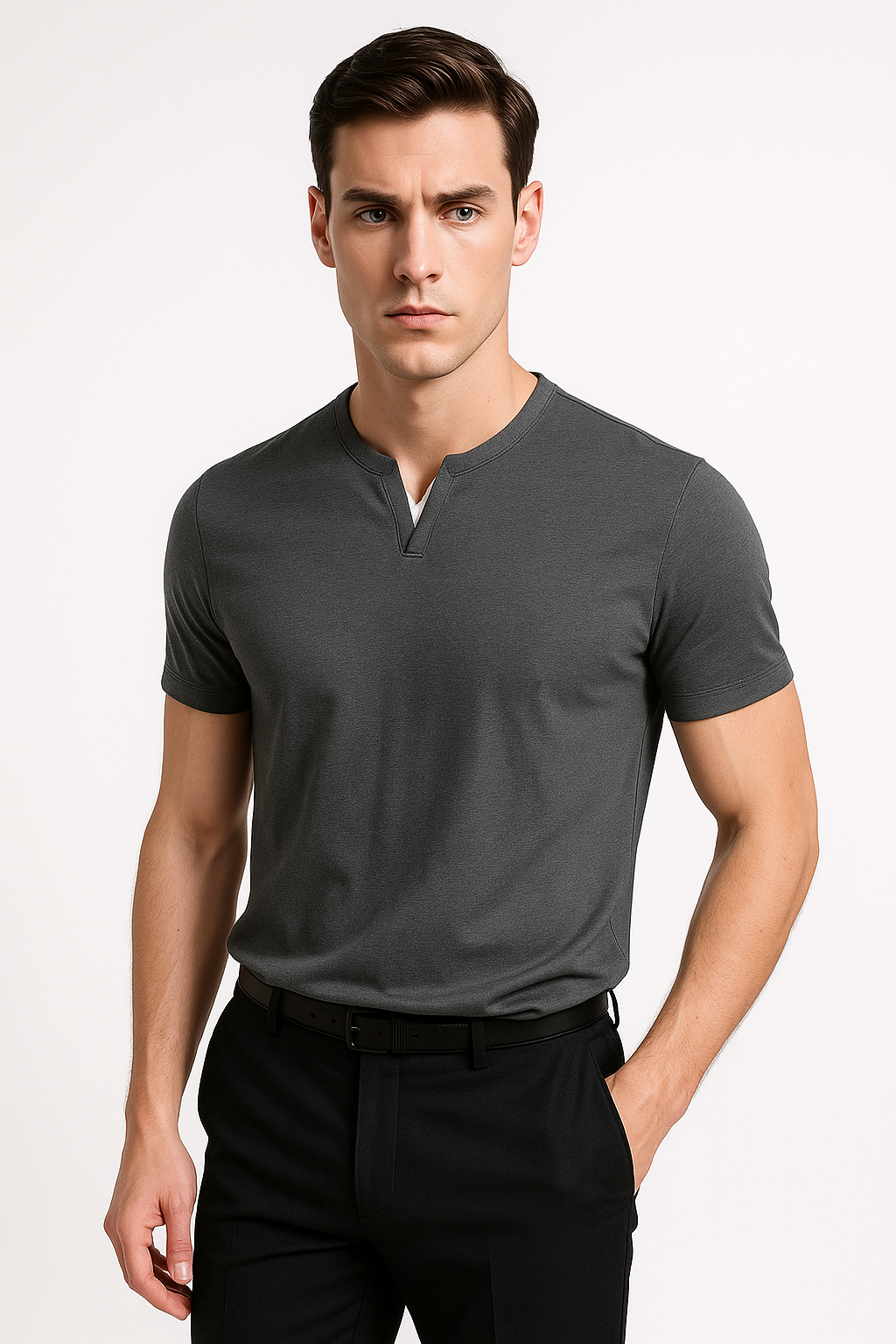 T-shirt voor heren, kort, ademend, slim fit en stretch – Dirk