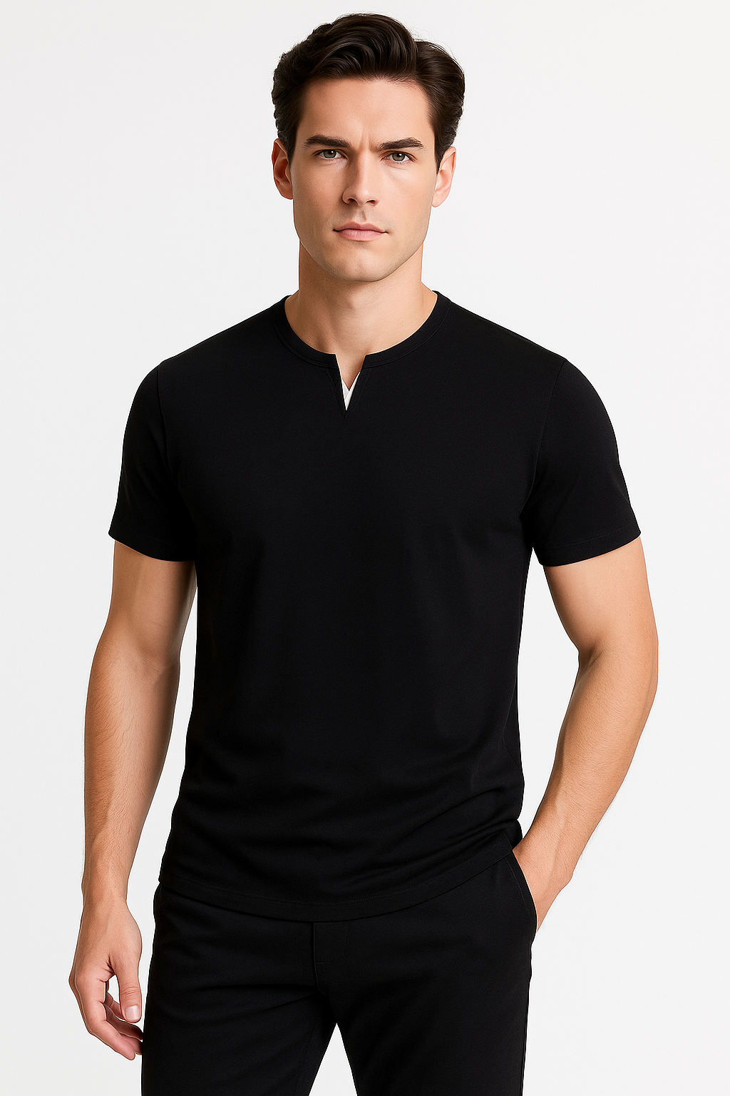 T-shirt voor heren, kort, ademend, slim fit en stretch – Dirk