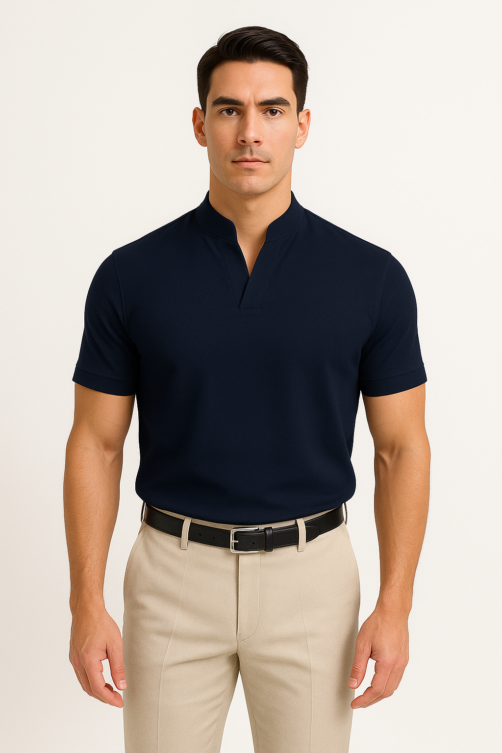 Sportief Overhemd Heren – Stretch, Casual V-hals | Flynzor