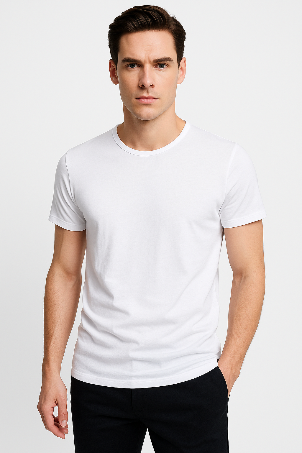 Klassiek heren-T-shirt van katoen met perfecte pasvorm – Noven