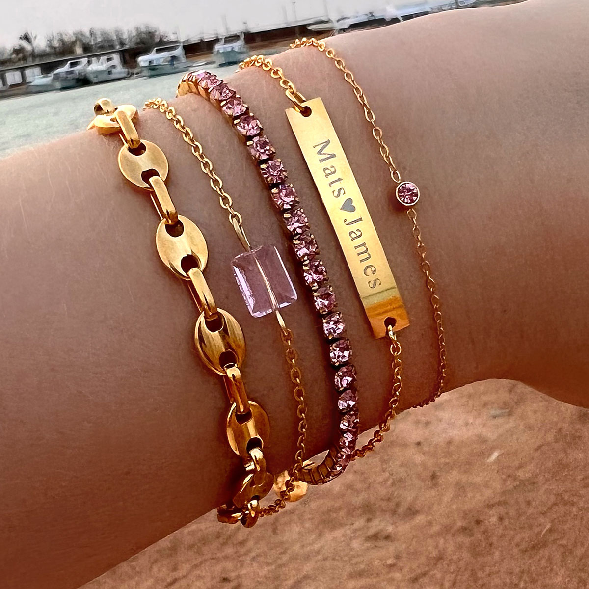Geboortesteen Armband van Zilver en Goud – Persoonlijk Cadeau – Astralia