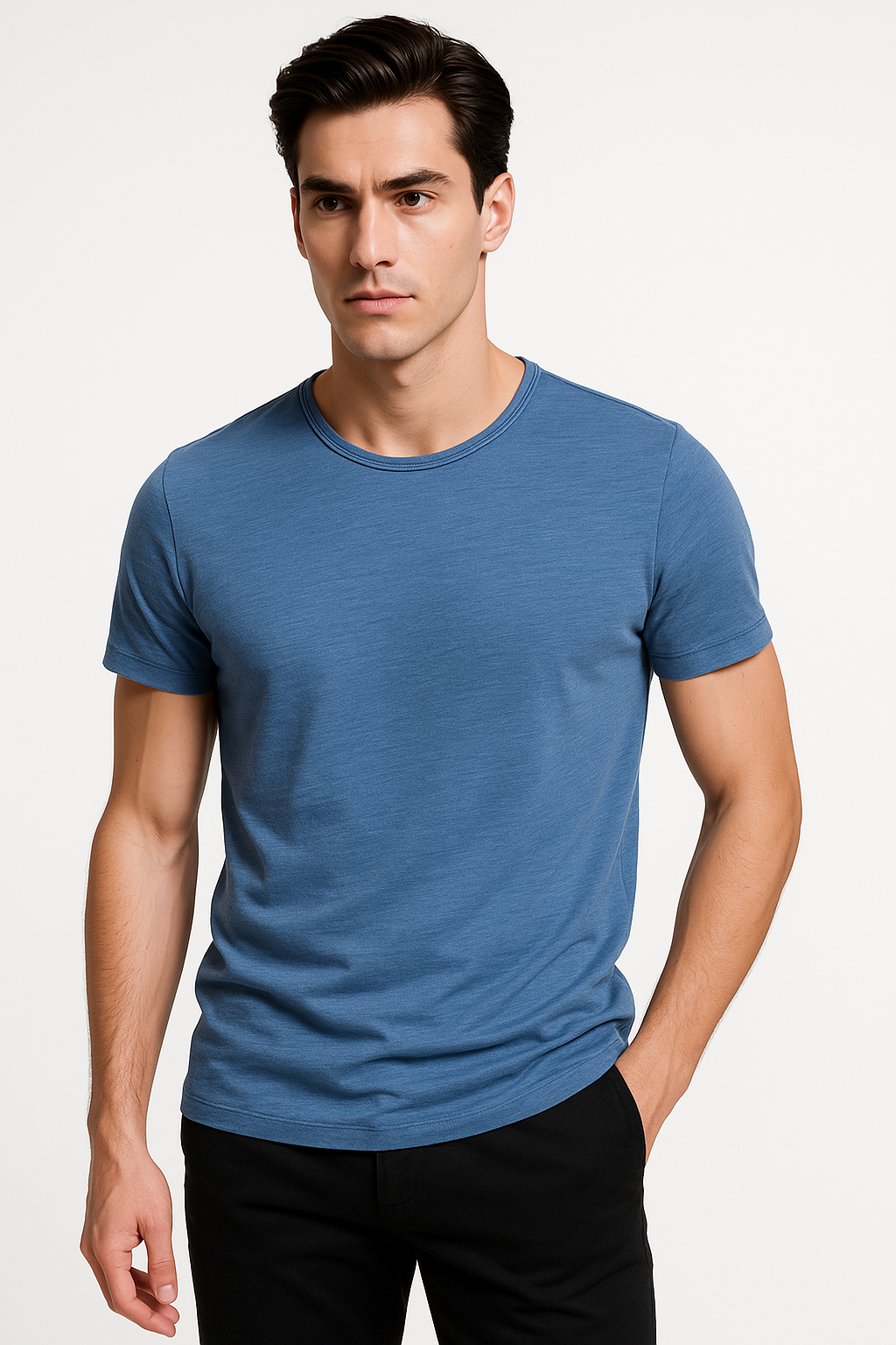 Klassiek heren-T-shirt van katoen met perfecte pasvorm – Noven