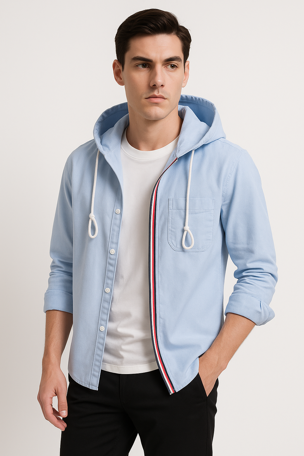 Lichte, Ademende Linnen-Katoen Hoodie voor Casual Comfort – Gossamer