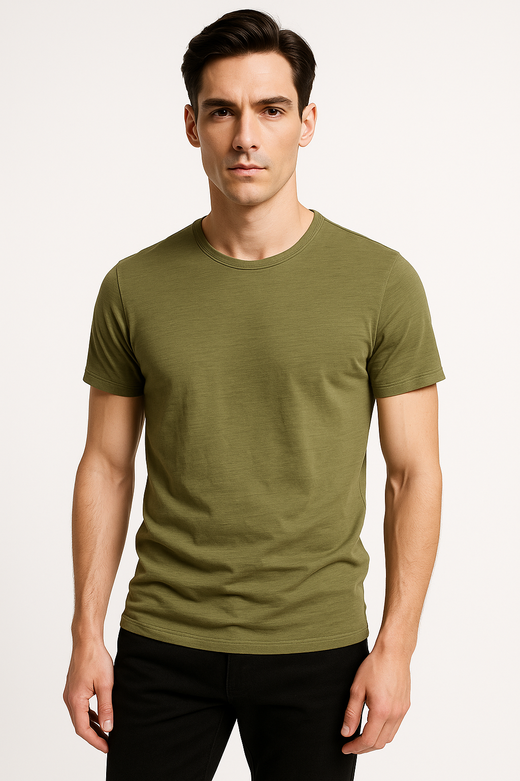 Klassiek heren-T-shirt van katoen met perfecte pasvorm – Noven