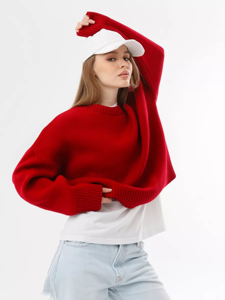 Gebreide losse mock neck trui voor dames – Emma