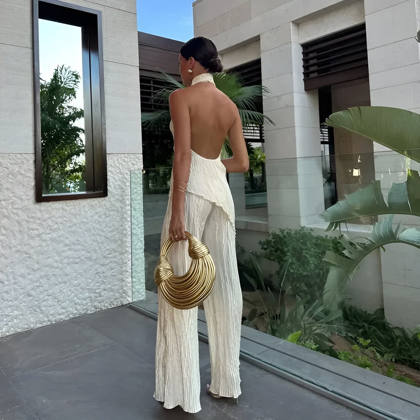 Zomerse dames set met top en elegante broek – Léonie