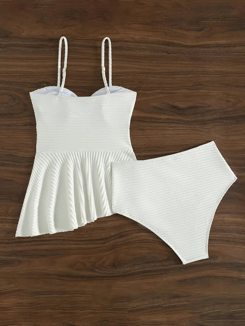 Peplum Tankini Set met Hoge Snit en Comfort – Selmarie