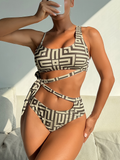 Bandeau Bikiniset met Geometrische Print – Selavira