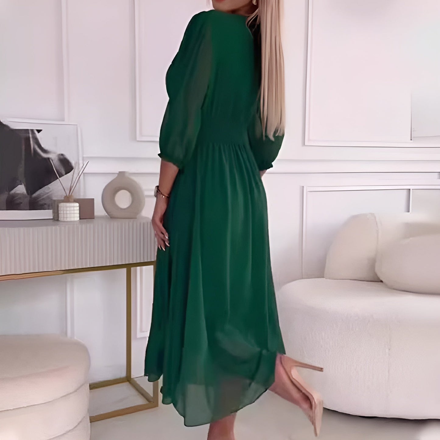 Luchtige chiffon jurk met elegante pasvorm – Veronique