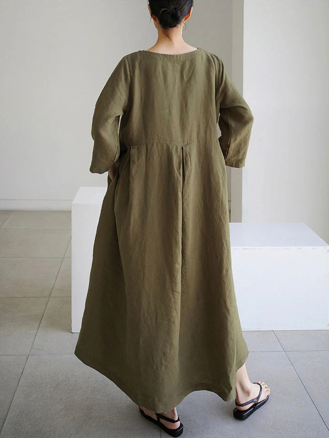 Linnen Maxi Jurk Elegant Zomercomfort Look – Nuvira