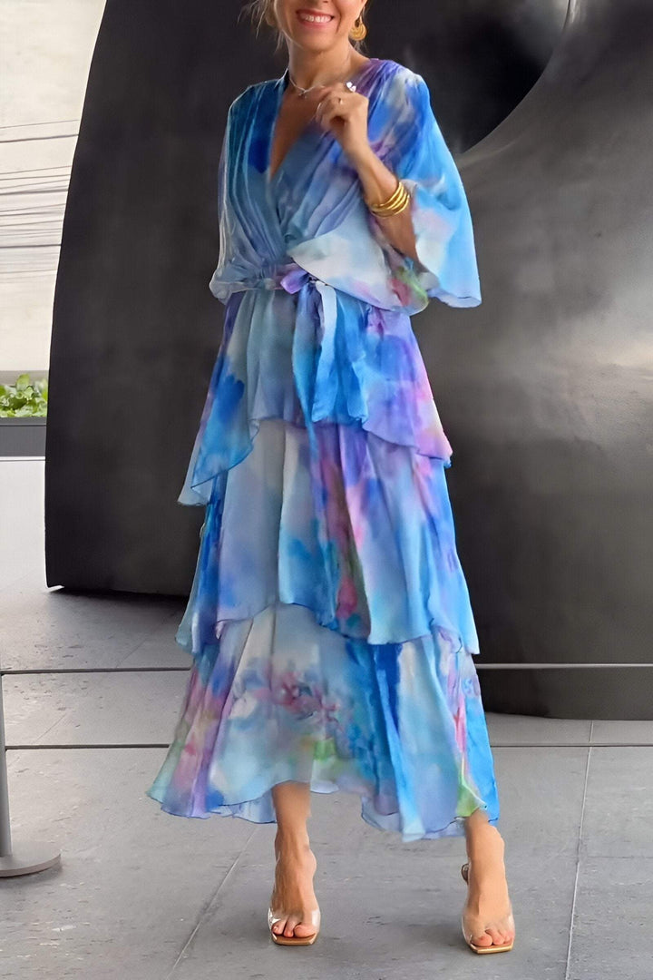 Chiffon Jurk Elegant Vloeiend Design Dames – Mirella