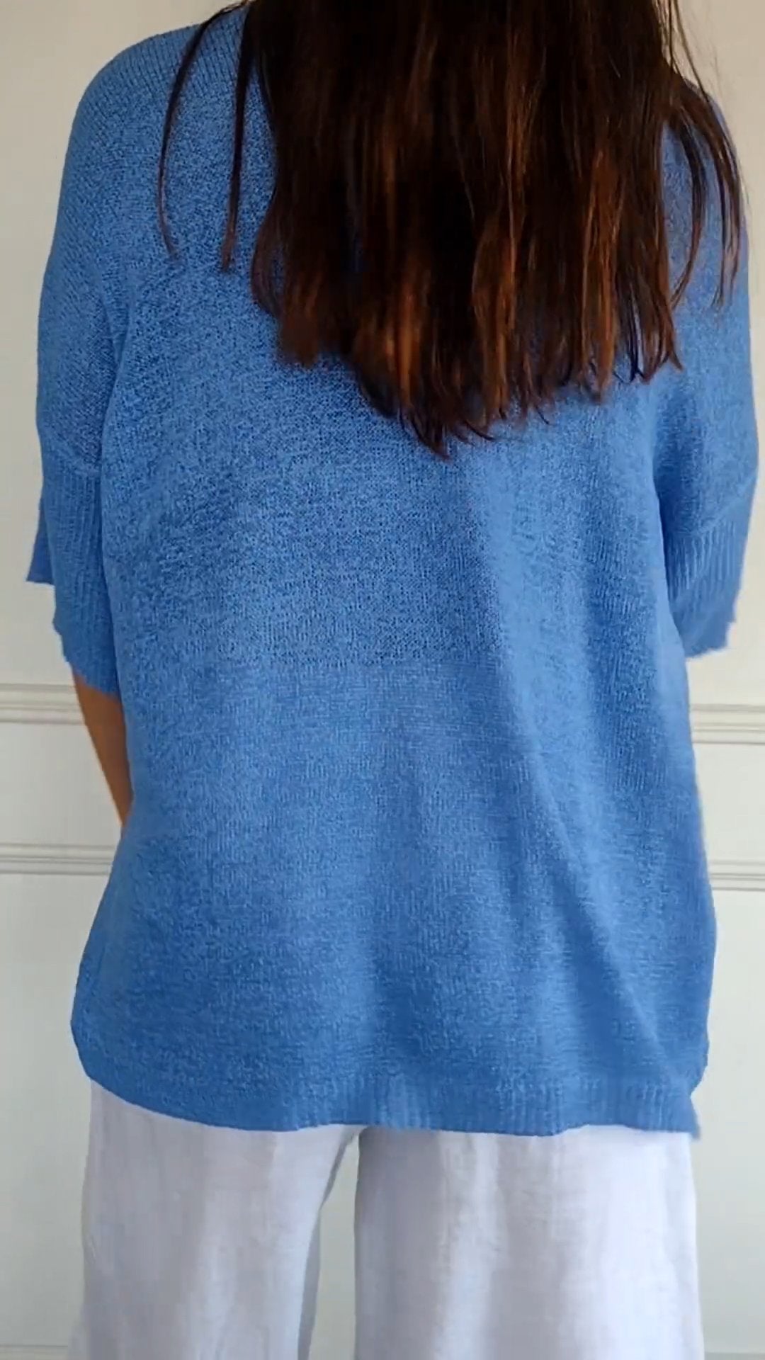 Gebreide top V-hals ademend elegant dames – Marielou