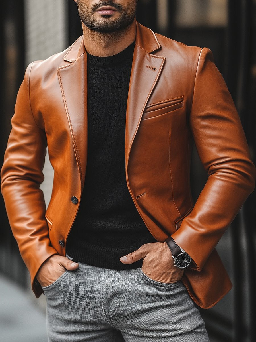 Leren Herenjas voor Tijdloze Stijl en Warmte – Anthony