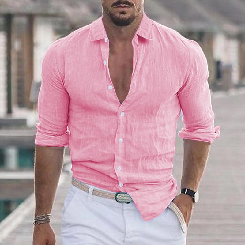 Effen Overhemd Lange Mouw Heren Casual - Stef
