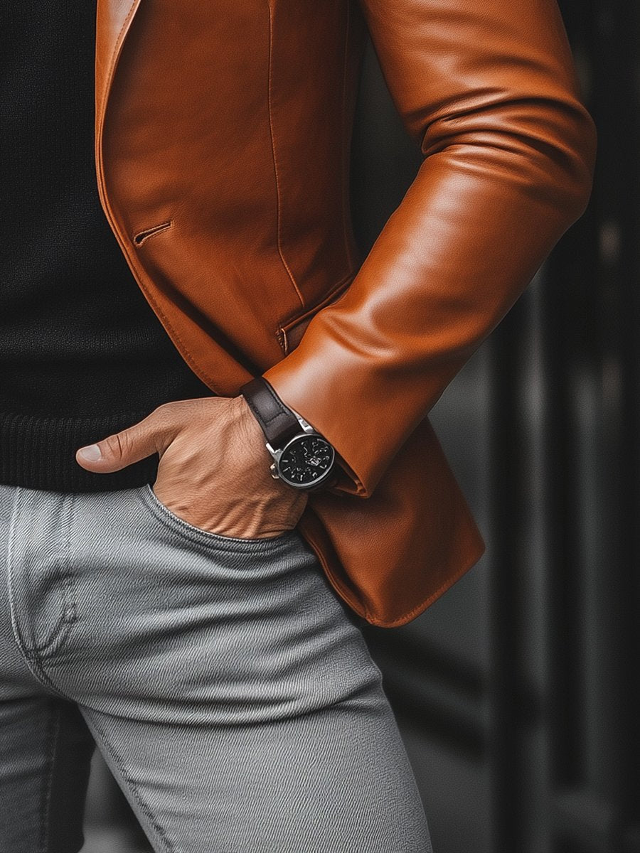 Leren Herenjas voor Tijdloze Stijl en Warmte – Anthony