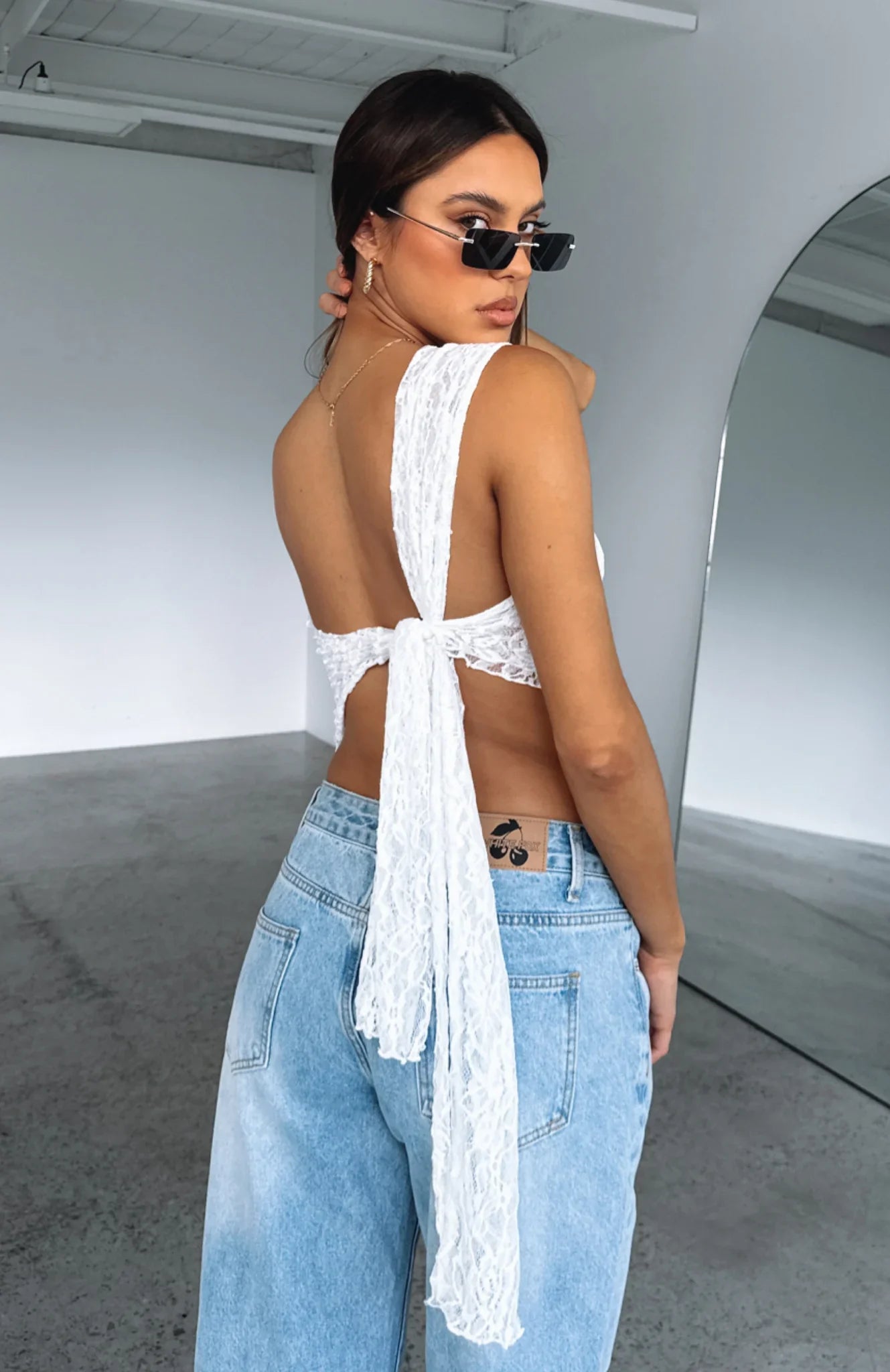 Lace Top Asymmetrisch Design Trendy Festival Look – Mila