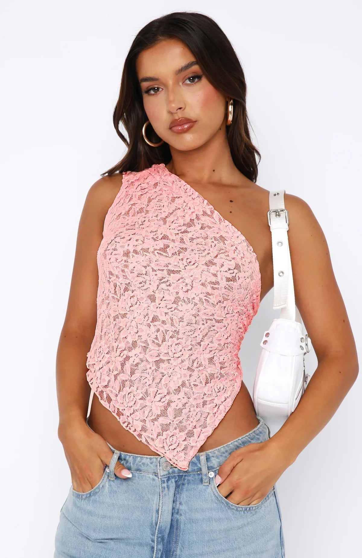 Lace Top Asymmetrisch Design Trendy Festival Look – Mila