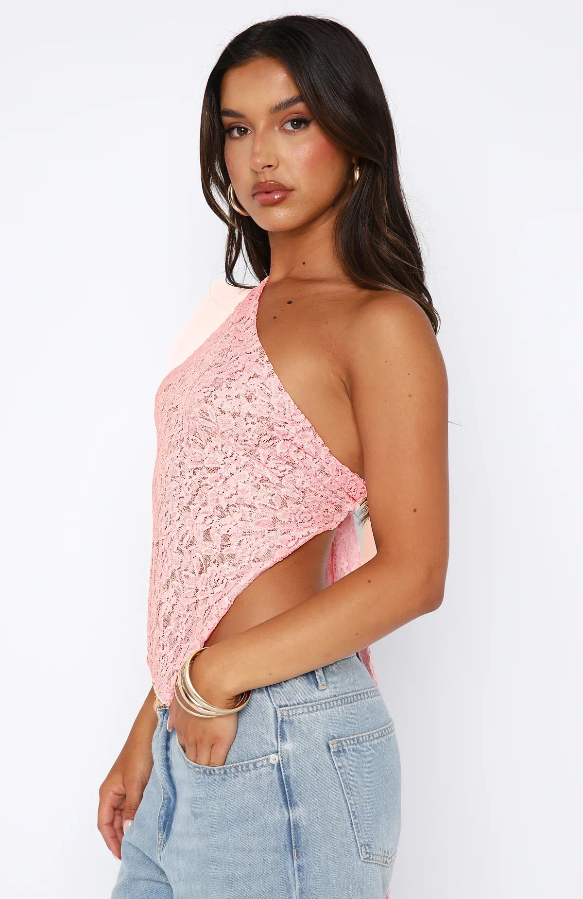 Lace Top Asymmetrisch Design Trendy Festival Look – Mila