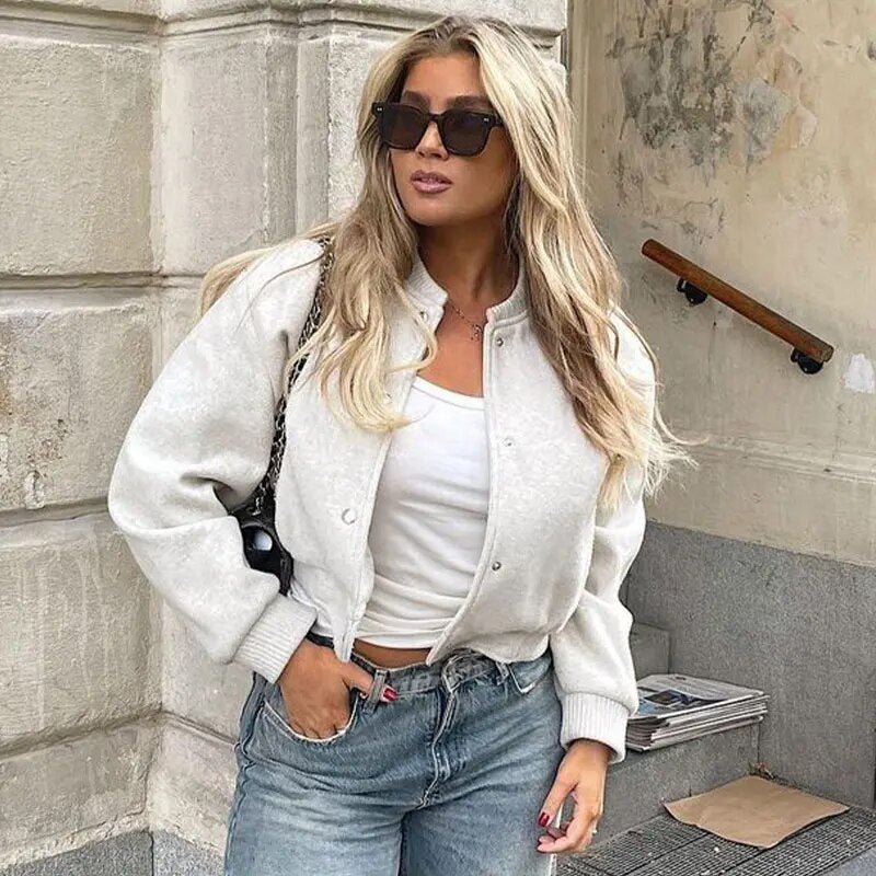 Trendy cropped bomberjack voor dames – Olivia