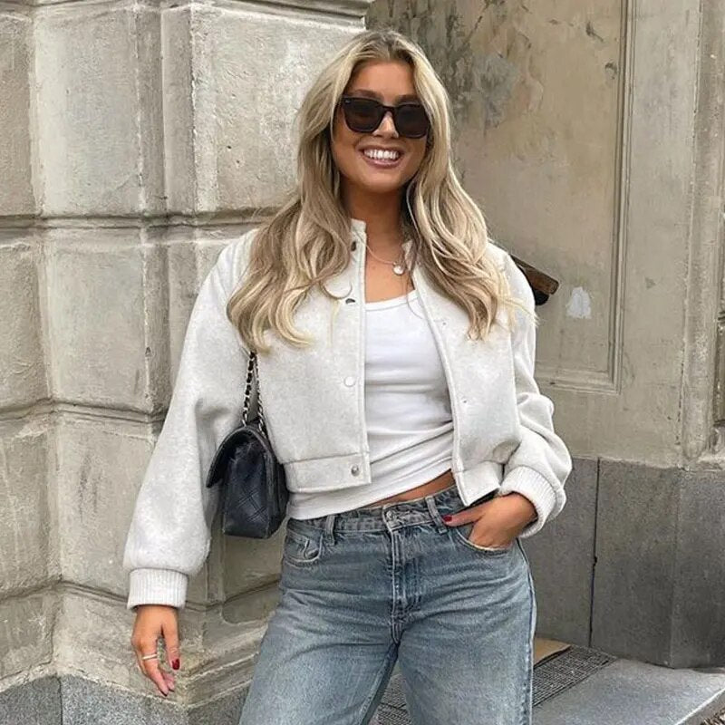 Trendy cropped bomberjack voor dames – Olivia