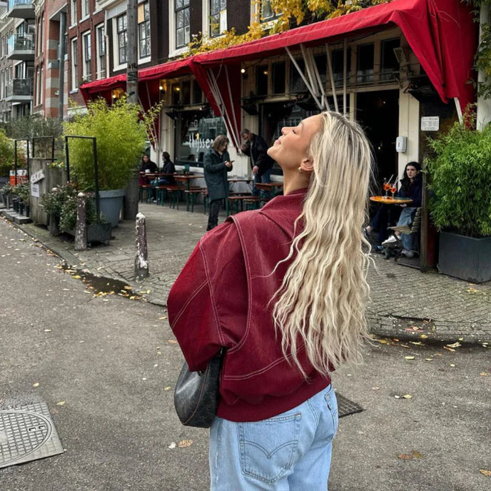 Oversized dames leren jack voor een gedurfde look – Ruby