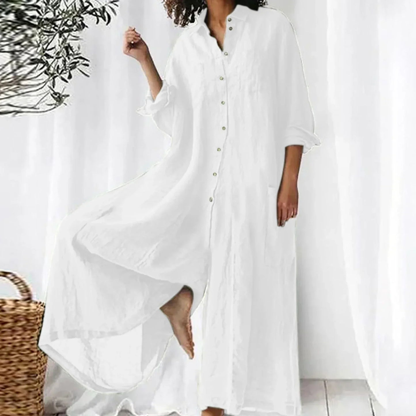 Linnen dames jumpsuit oversized stijlvol comfortabel – Rulani