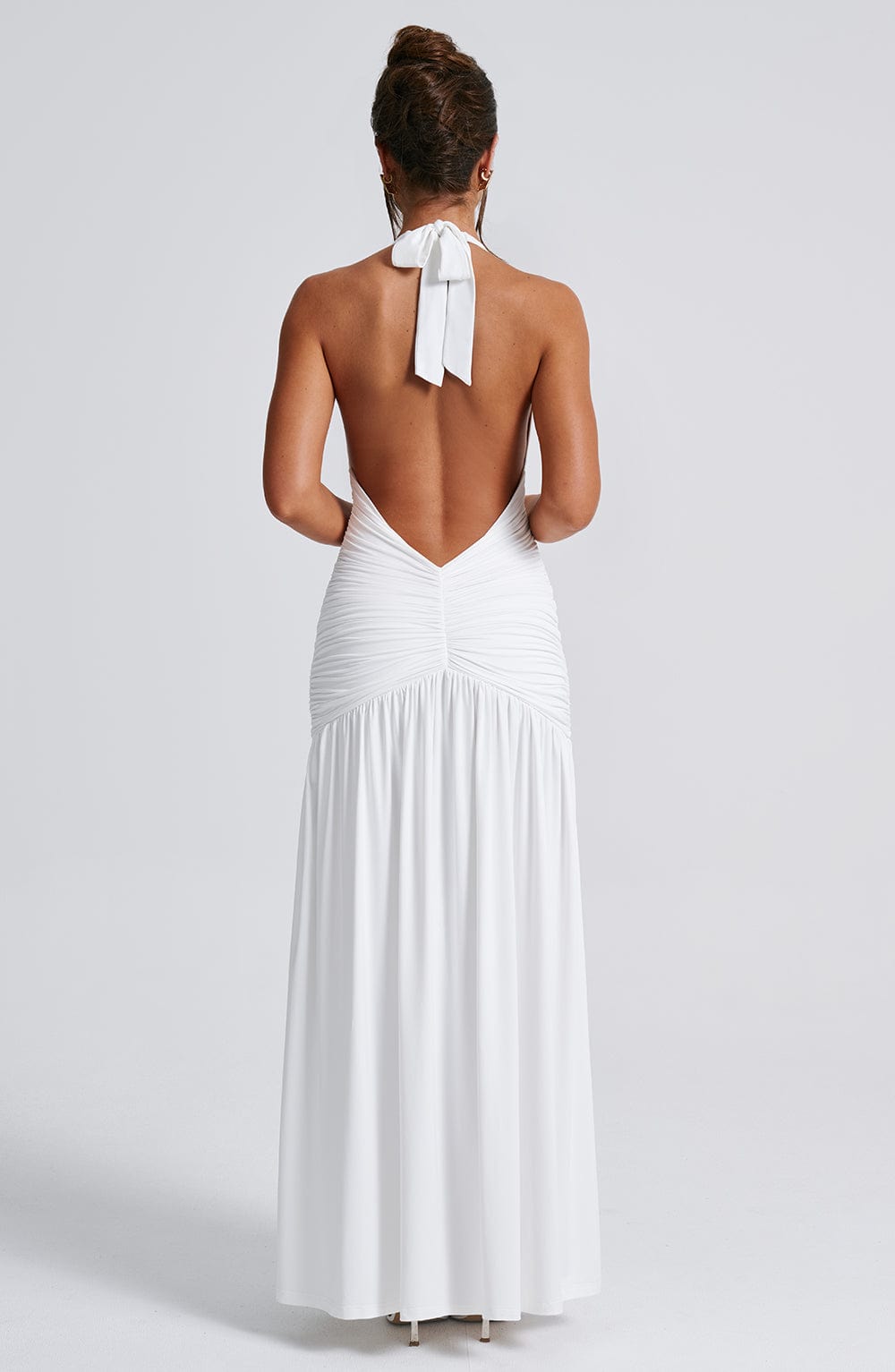Elegante halter maxi-jurk met split voor dames – Selva