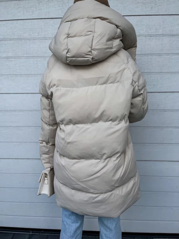 Warme gewatteerde winterjas dames met capuchon – Aurora