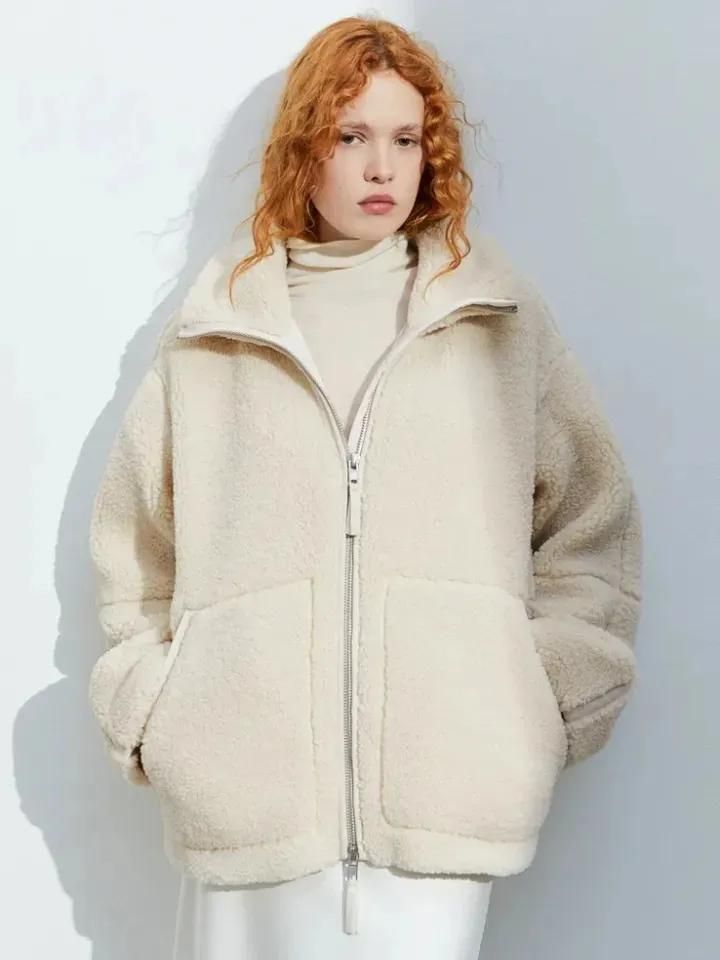 Alpaca Fleece Jas voor Dames met Rechte Pasvorm – Elinna