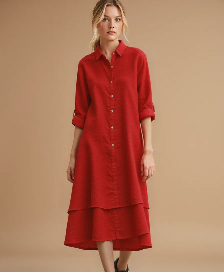 Oversized Katoenen Linnen Zomerjurk voor Dames – Eveline