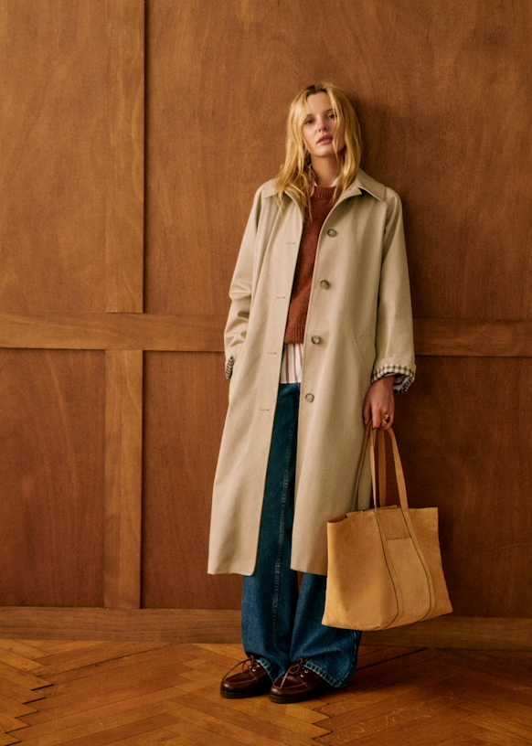 Lente Trenchcoat voor Dames met Ruitvoering – Maud