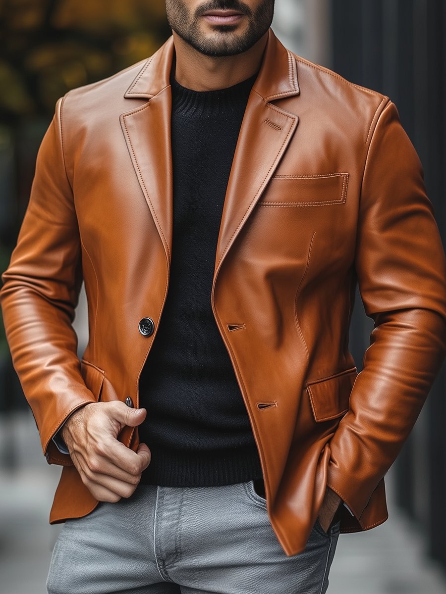 Leren Herenjas voor Tijdloze Stijl en Warmte – Anthony