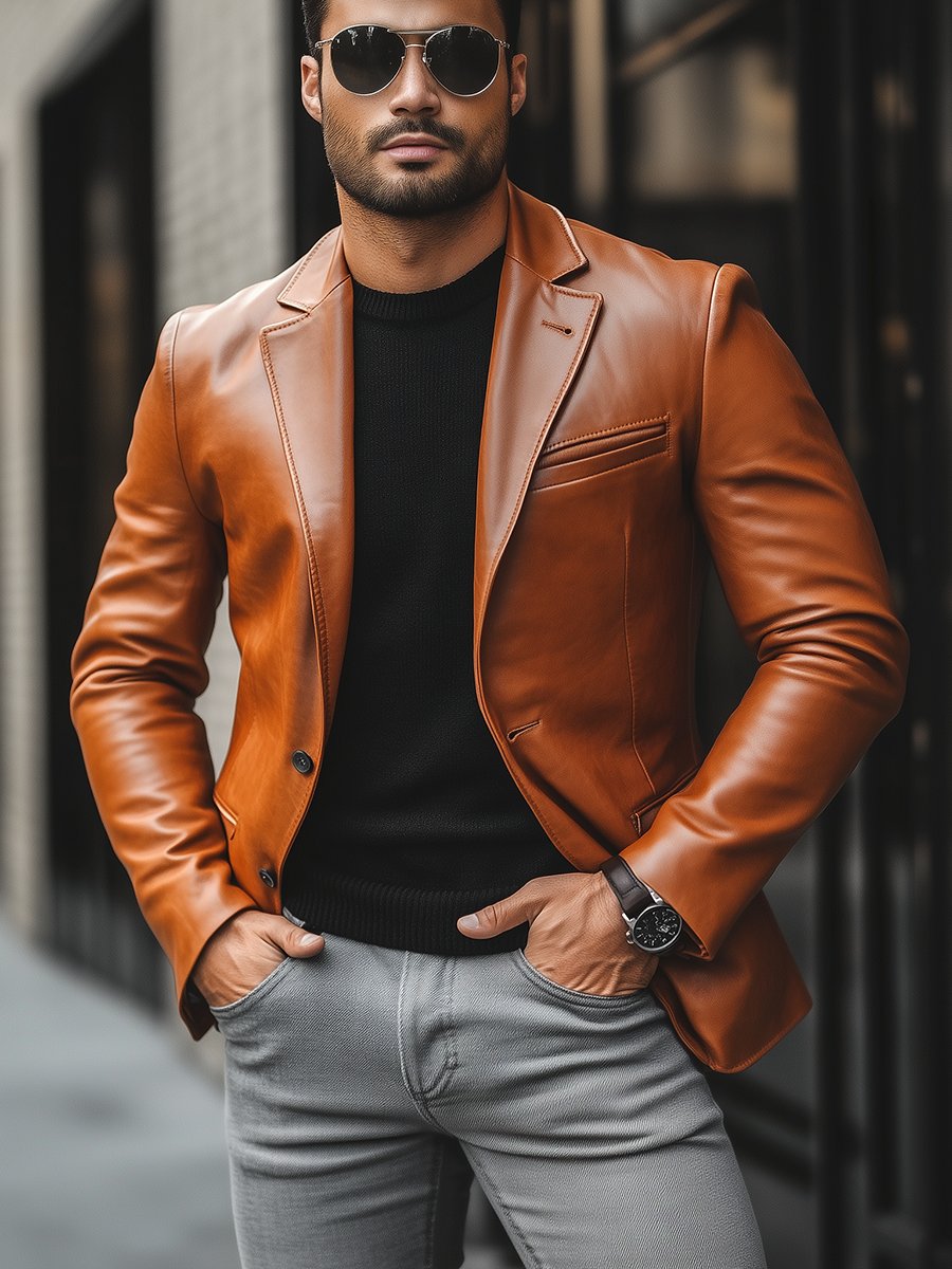 Leren Herenjas voor Tijdloze Stijl en Warmte – Anthony